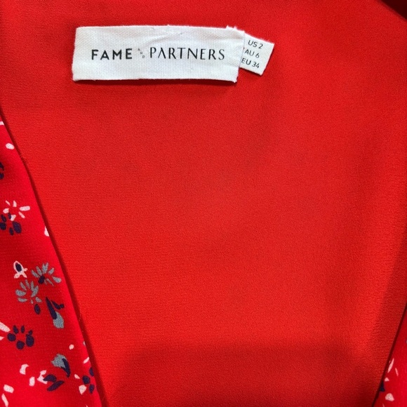 Fame and Partners Red Floral Midi Dress - Picture 6 of 9